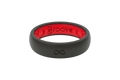 Solid Midnight Black &amp; Raspberry Red Thin Ring