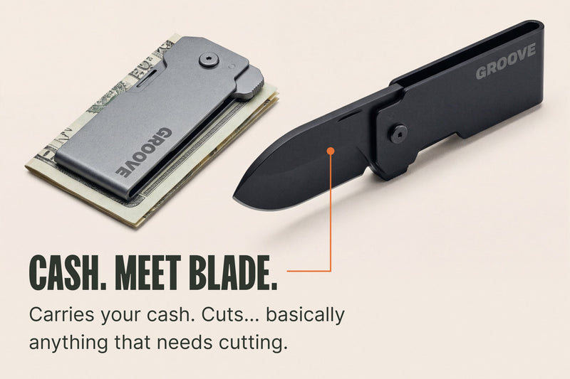 Groove® Money Clip Knife - Black