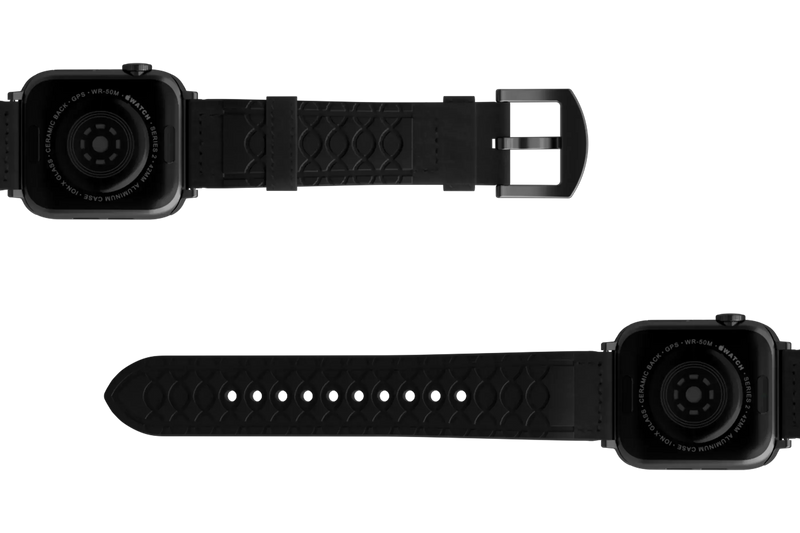 Vulcan Obsidian - Black Apple Leather Watch Band